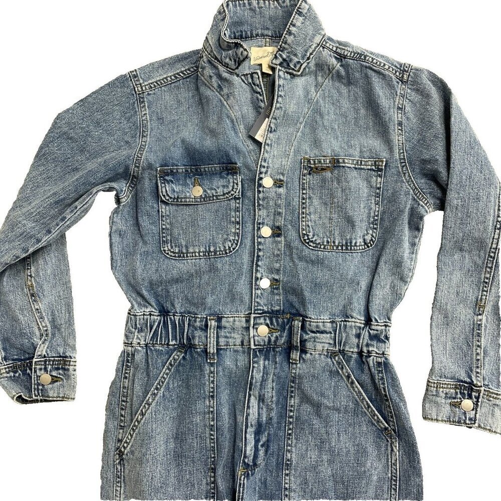 NEW Women's 8 Long Sleeve Utility Baggy Denim Jumpsuit - Universal Thread  G1399 - Picture 5 of 10